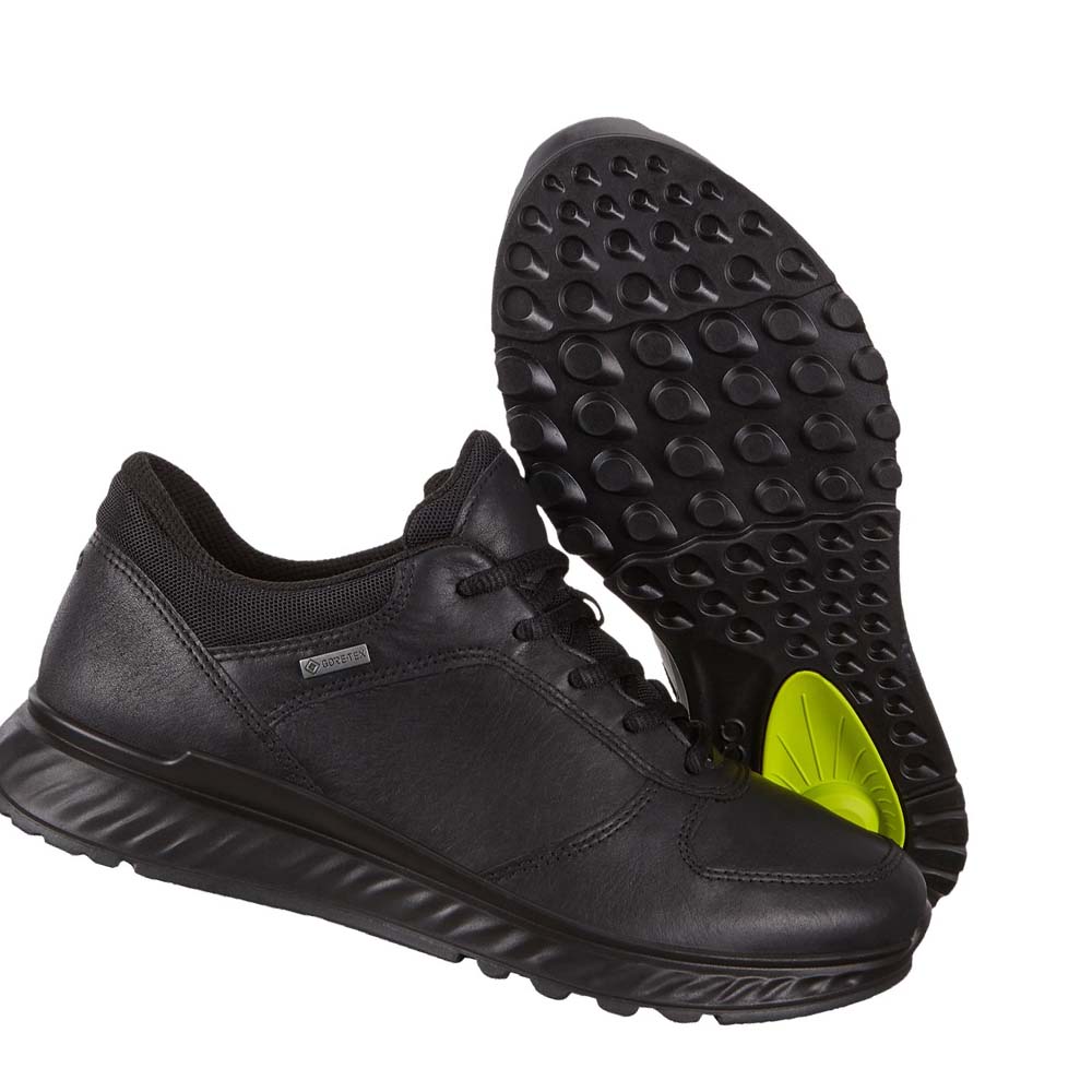 Women's Ecco Exostride Low Gtx Sneakers Black | USA 220QMA